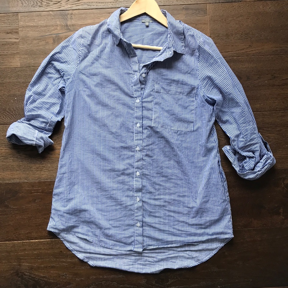 Striped button down tunic med